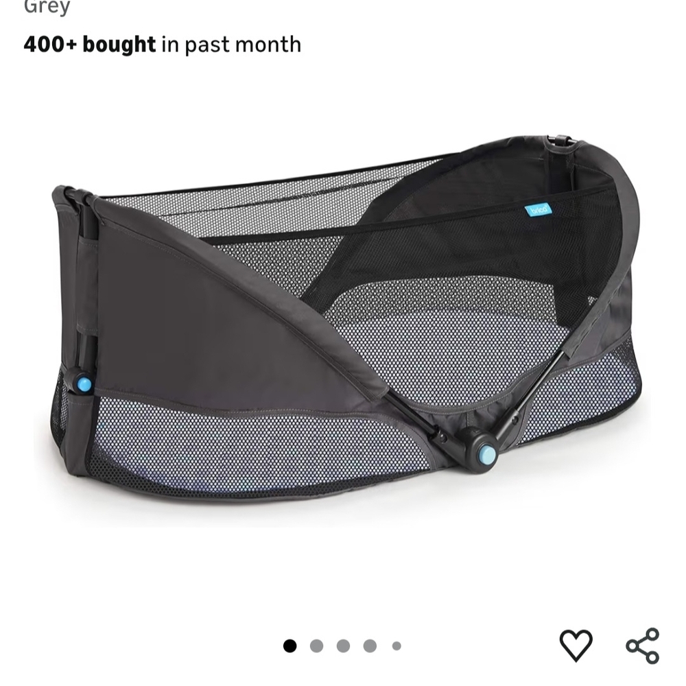 On The Go Brica Baby Travel Bassinet - Grey